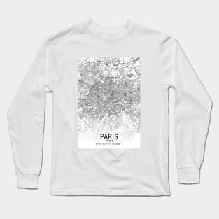 Paris City Map Long Sleeve T-Shirt